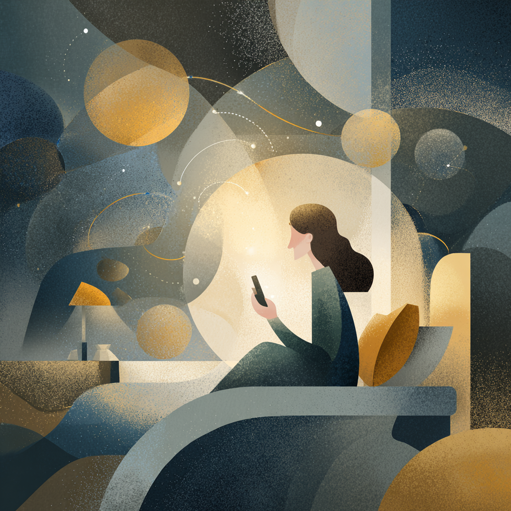 Иллюстрация родителя, который с помощью NapCoach лучше понимает сон ребёнка.